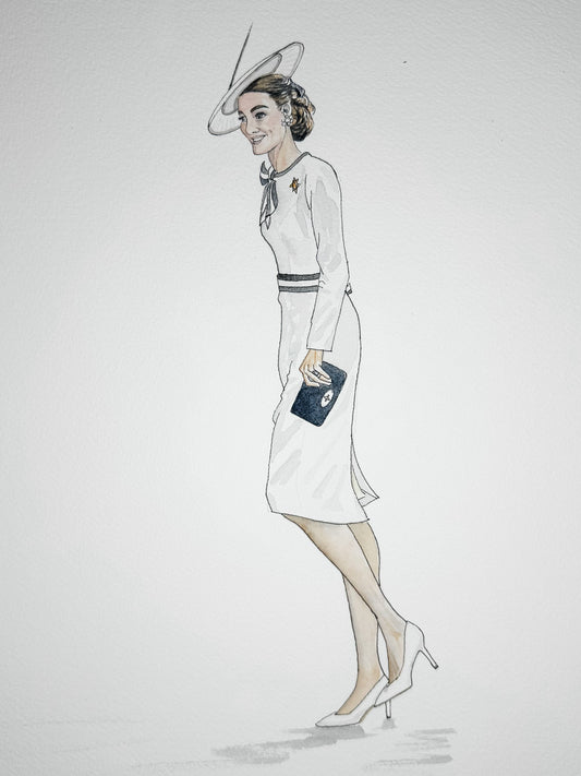 Kate Middleton White dress and hat first public appearance after cancer treatment