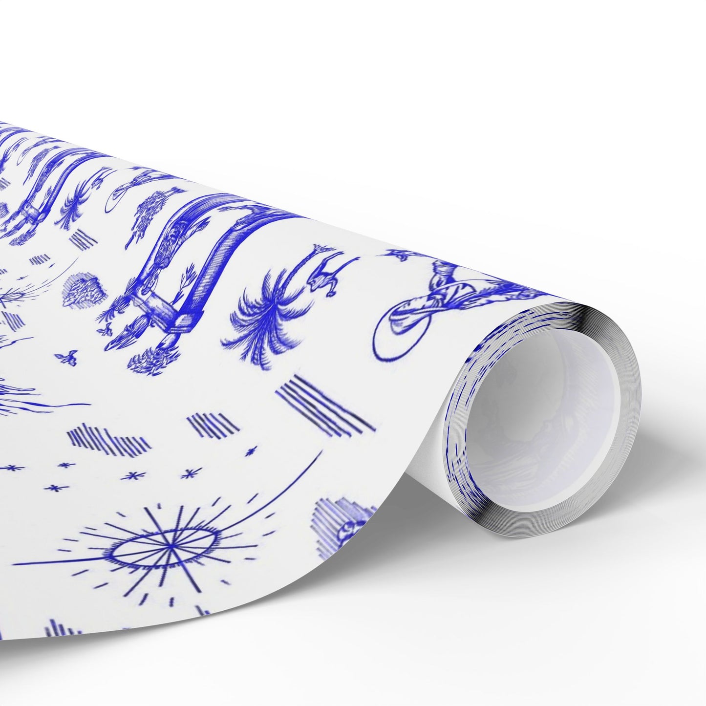 Nativity Toile Fine Art Wrapping Paper in Midnight Blue