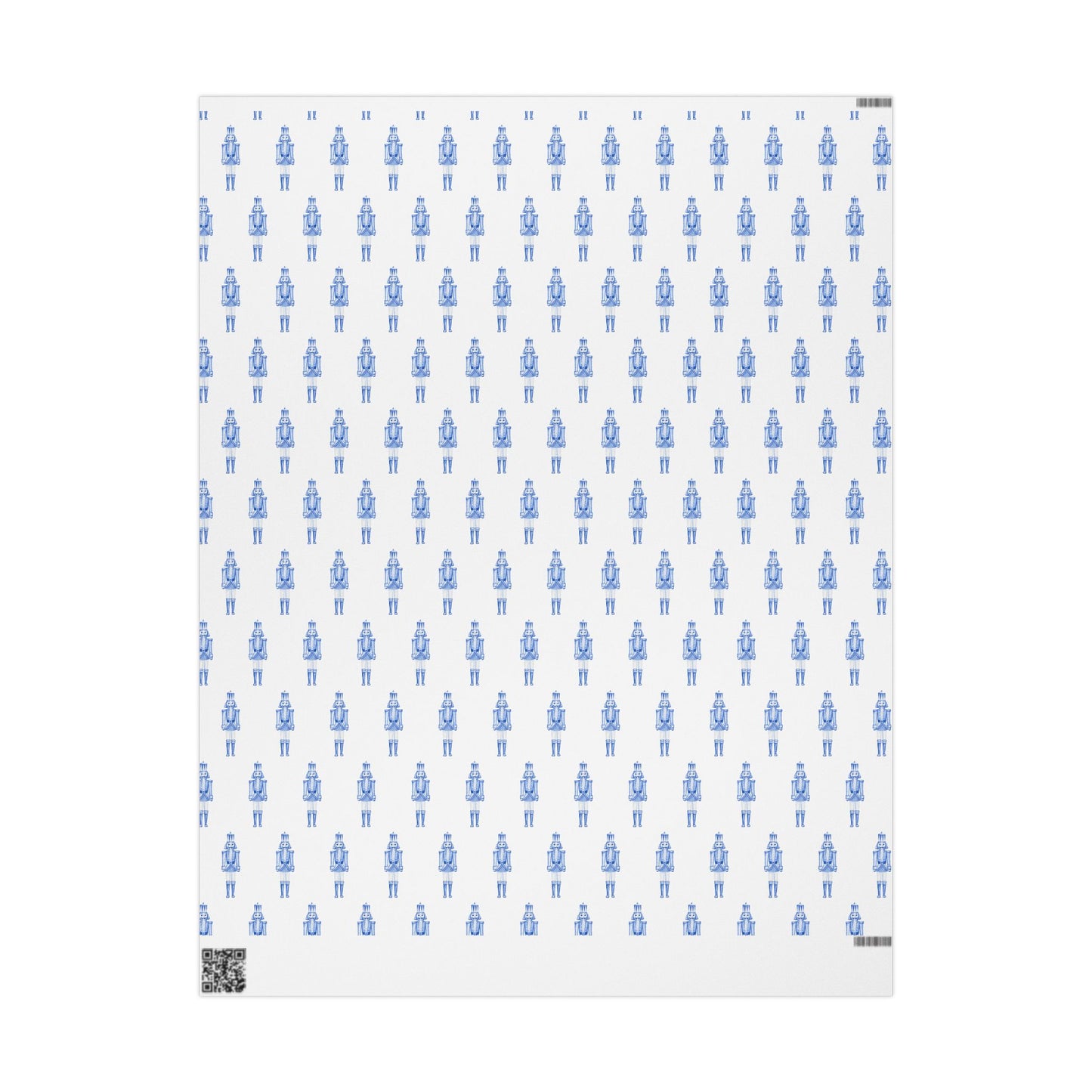Nutcracker in Blue Fine Art Wrapping Paper — Festive Holiday Gift Wrap