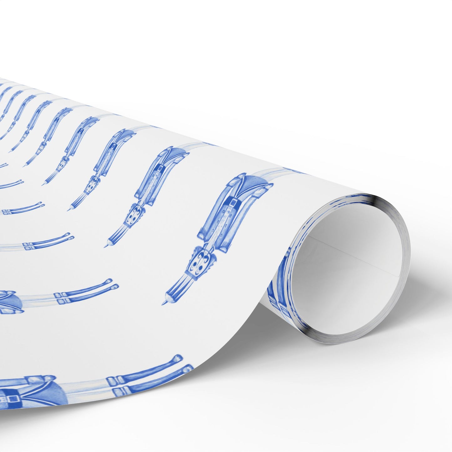 Nutcracker in Blue Fine Art Wrapping Paper — Festive Holiday Gift Wrap