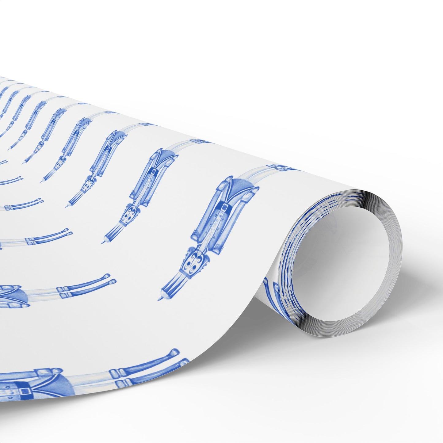 Nutcracker in Blue Fine Art Wrapping Paper — Festive Holiday Gift Wrap
