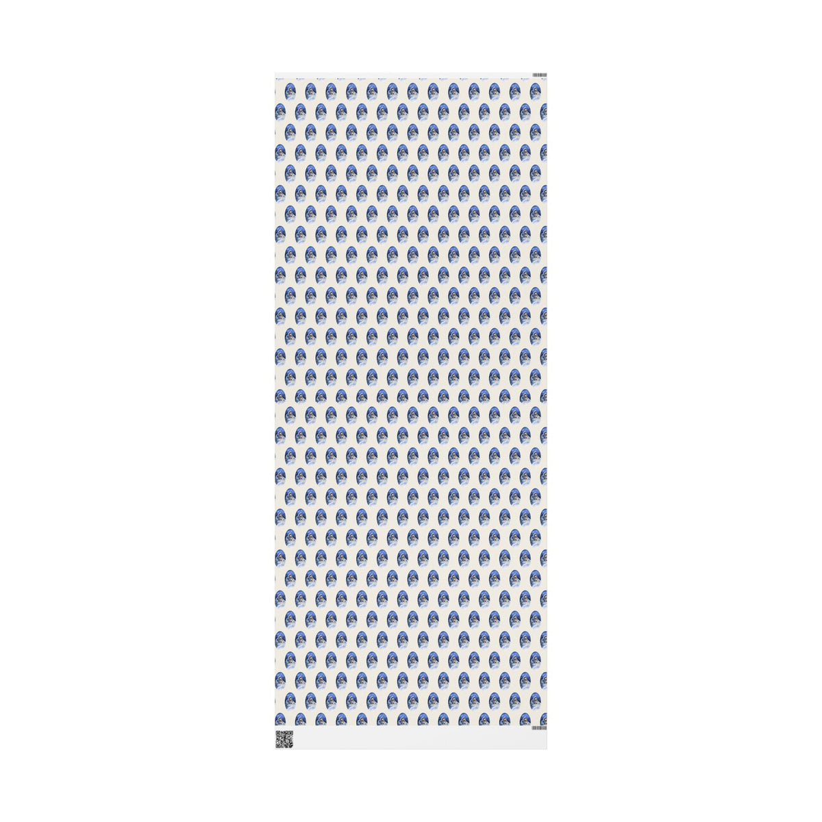 Madonna and Child Wrapping Paper | Blue Ovals over Ivory Ground