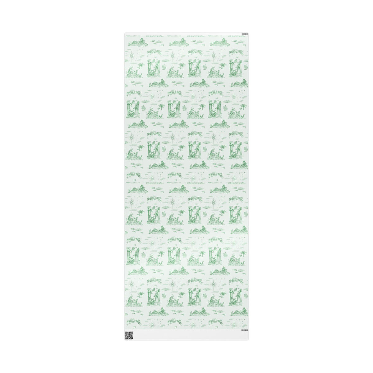 Nativity Toile Fine Art Christmas Wrapping Paper | Woodland Green