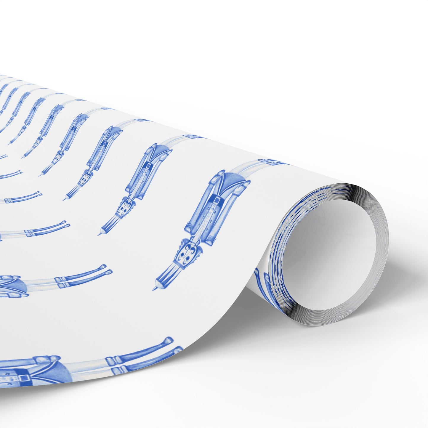 Nutcracker in Blue Fine Art Wrapping Paper — Festive Holiday Gift Wrap