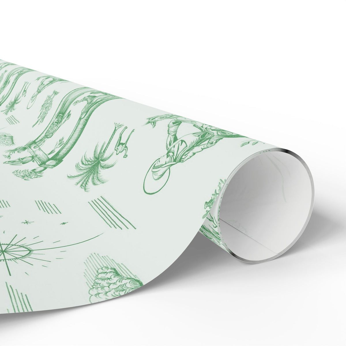 Nativity Toile Fine Art Christmas Wrapping Paper | Woodland Green