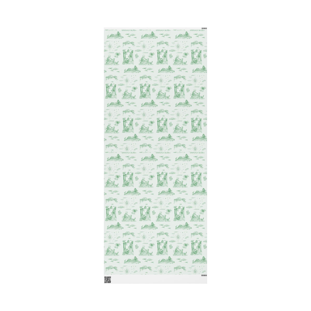 Nativity Toile Fine Art Christmas Wrapping Paper | Woodland Green
