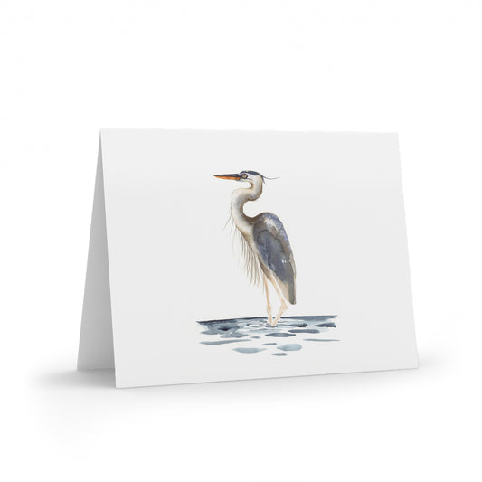 Serene Blue Heron Greeting Cards: Bundle of Eight