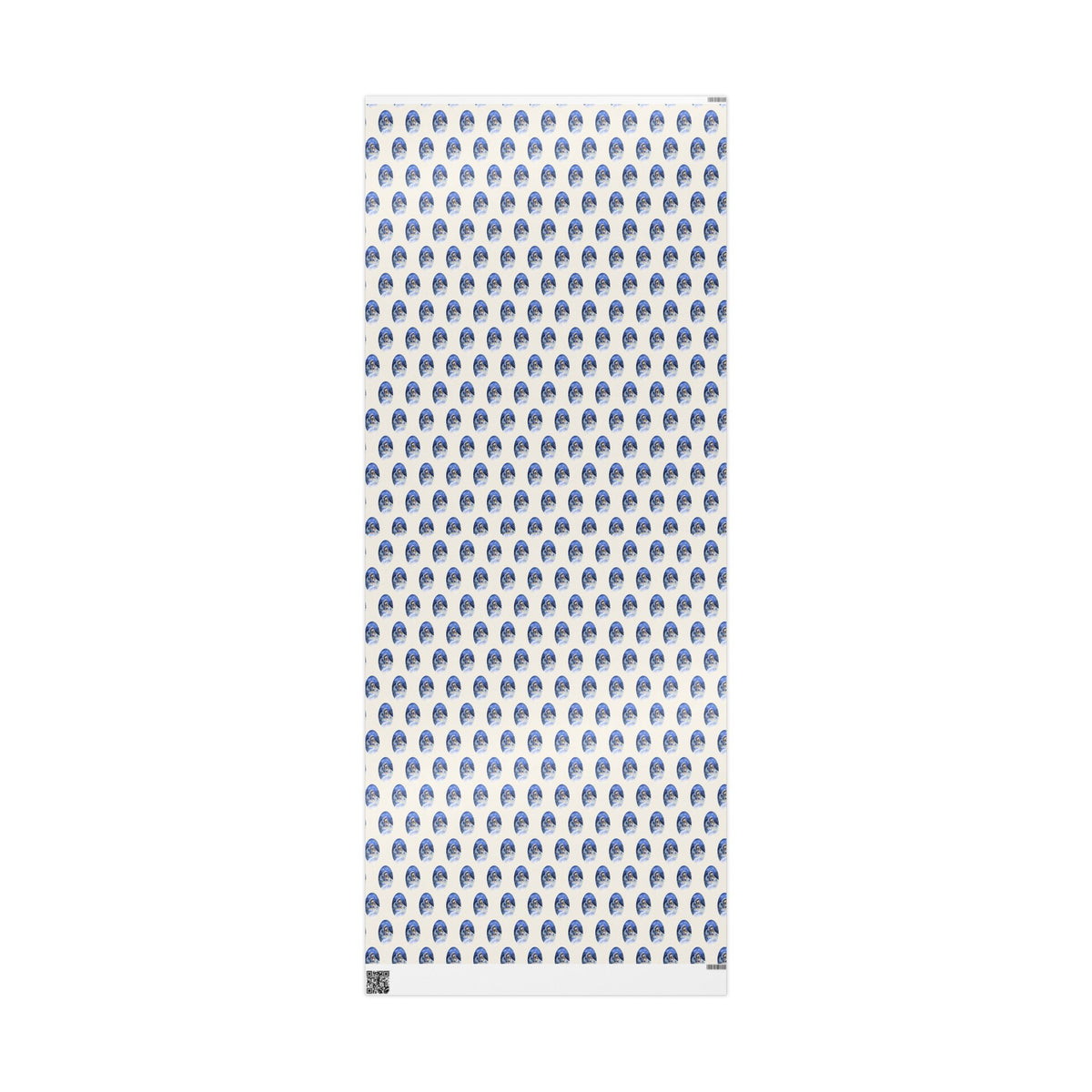 Madonna and Child Wrapping Paper | Blue Ovals over Ivory Ground