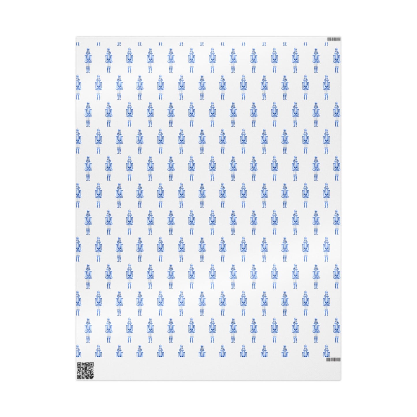 Nutcracker in Blue Fine Art Wrapping Paper — Festive Holiday Gift Wrap