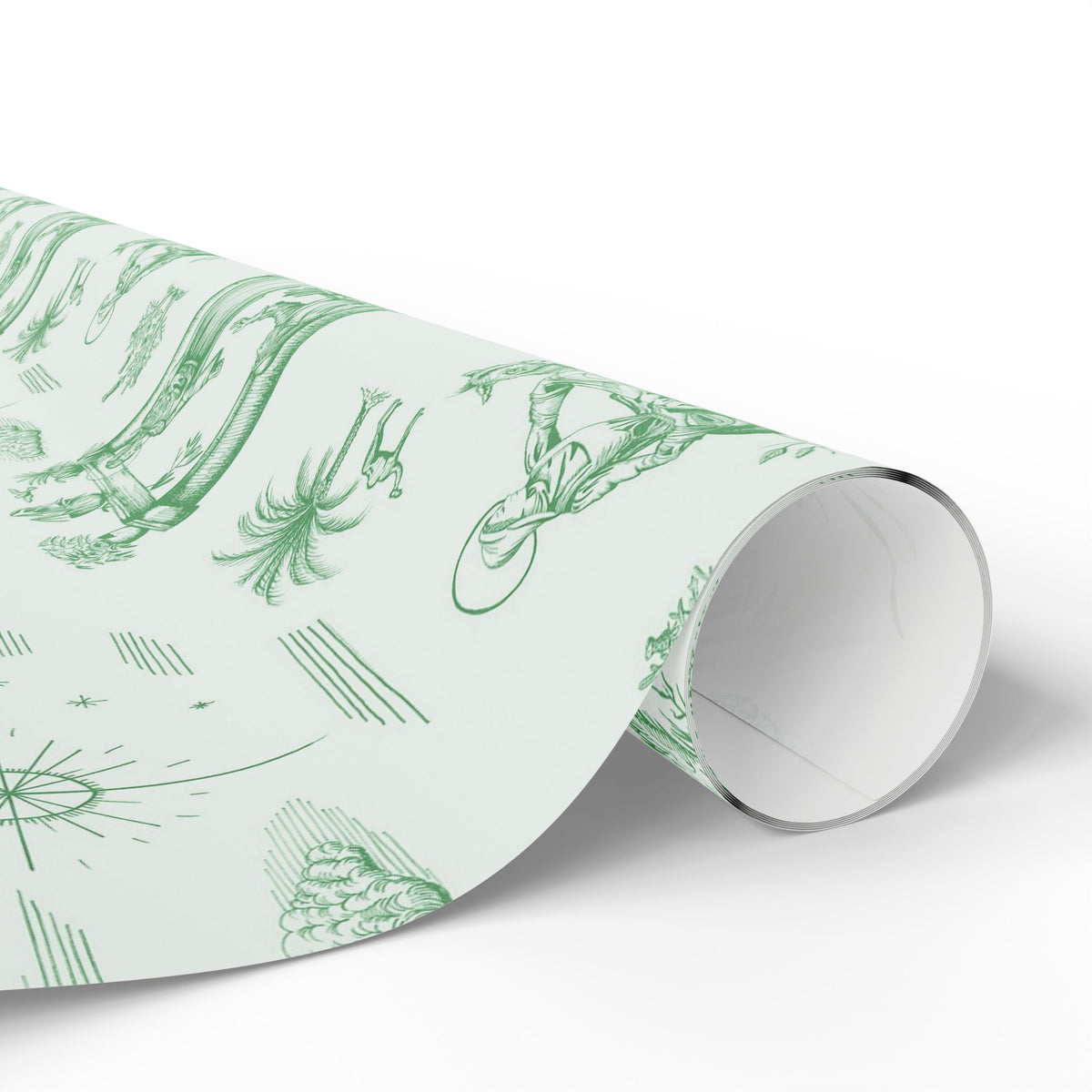 Nativity Toile Fine Art Christmas Wrapping Paper | Woodland Green
