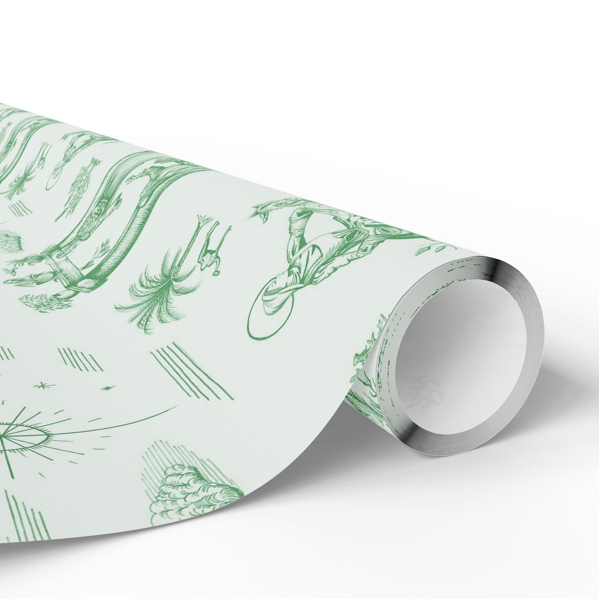 Nativity Toile Fine Art Christmas Wrapping Paper | Woodland Green