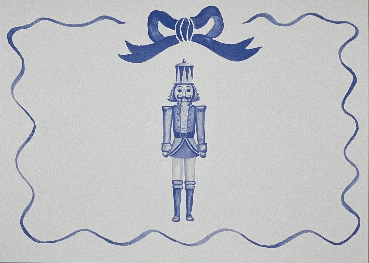 "Nutcracker in Blue" Folded Notecards with Lined Envelopes: Bundle of Six