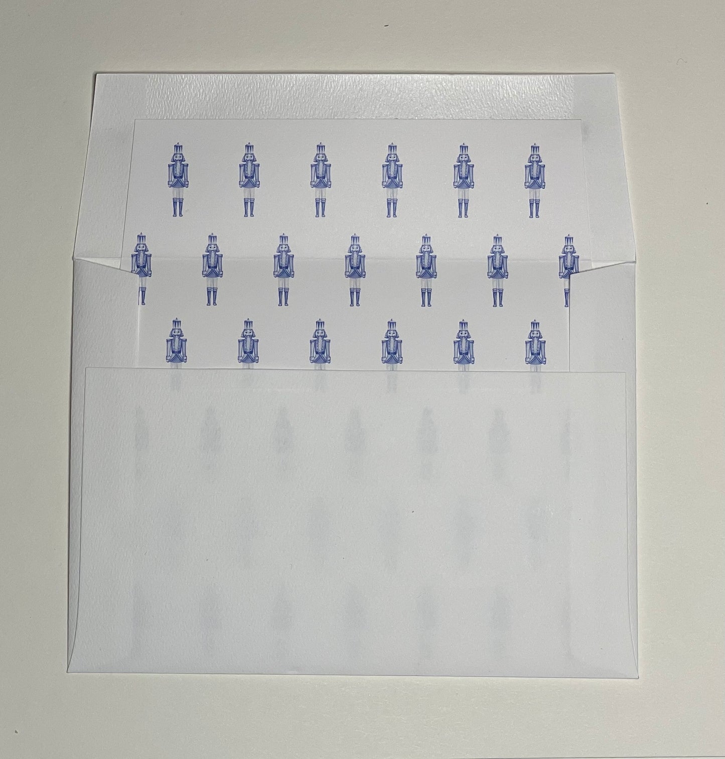 "Nutcracker in Blue" Folded Notecards with Lined Envelopes: Bundle of Six