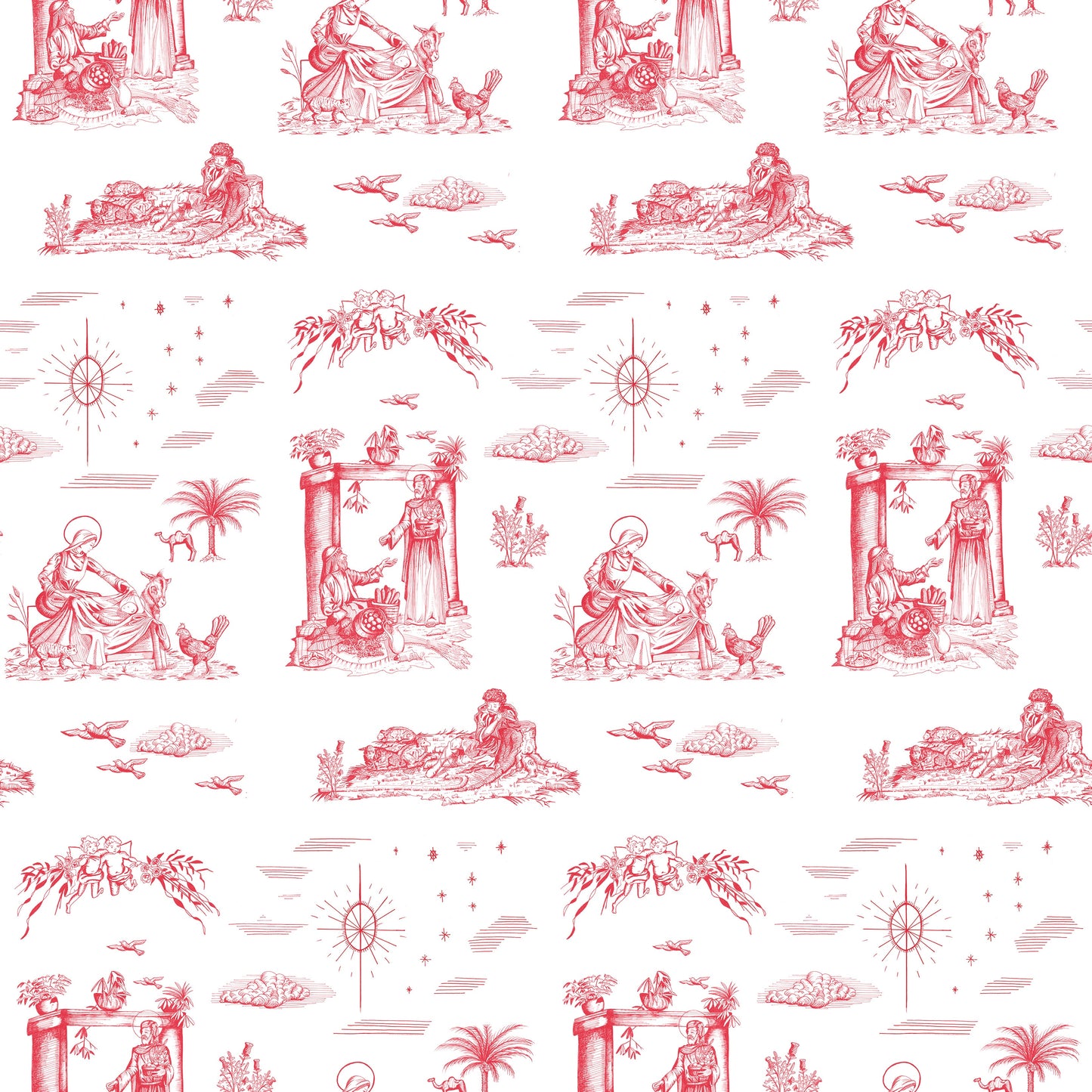 Nativity Toile Fine Art Wrapping Paper